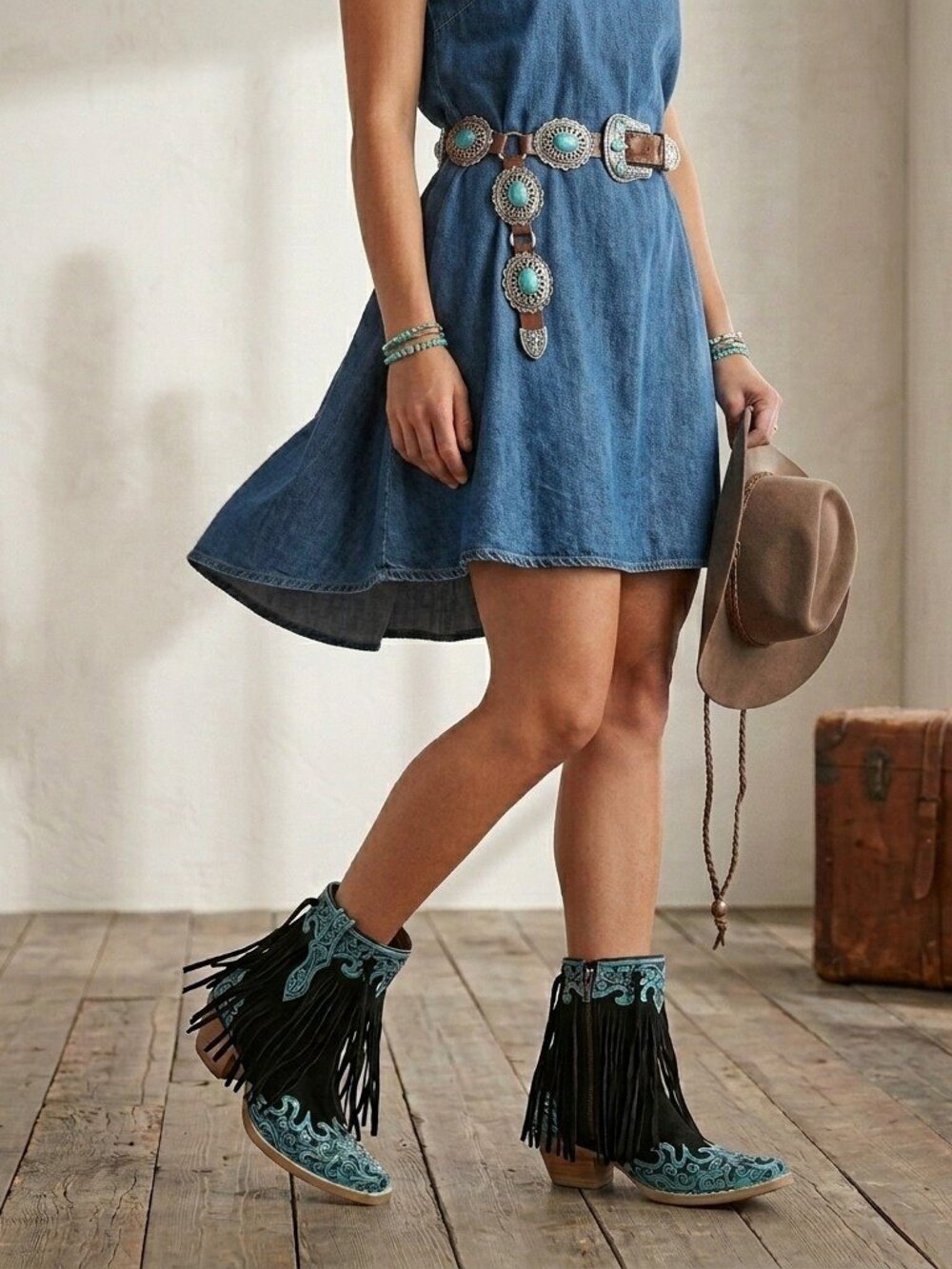 Nashville Nights Boots Twilight, Handtooled Leather with Swarovski Stones
